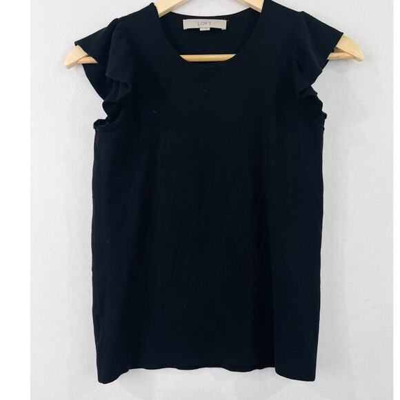 LOFT Flutter Sleeve Sweater Tank Blouse Small Classic Minimalist Contemporary - Picture 2 of 6